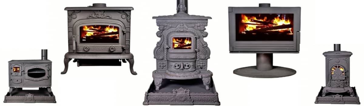 Poêle à Bois Ancien En Fonte - Polycombustible - Noir - Marque Générique - Très Bon état